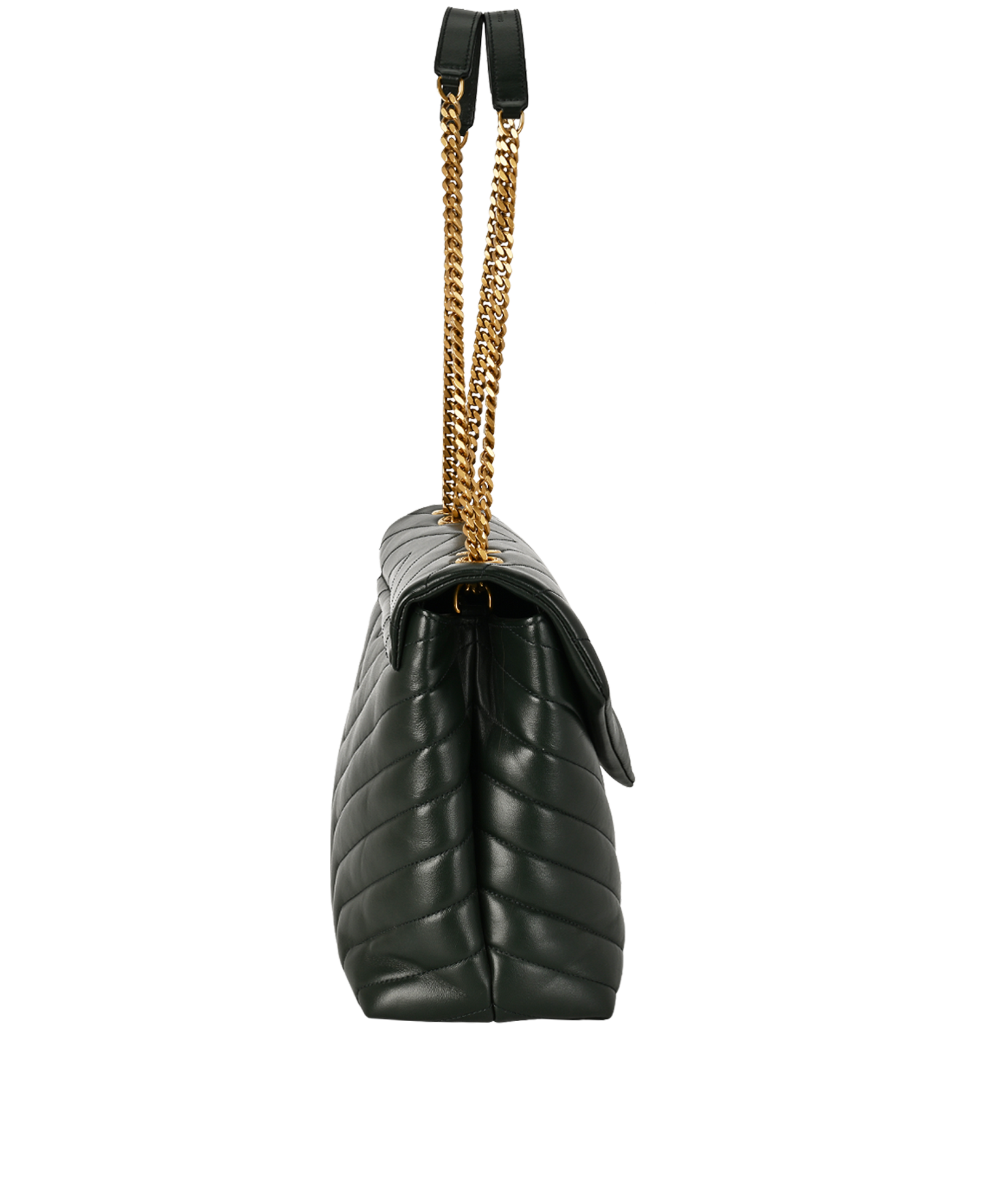 Medium Loulou, &pound;1,300, Handbags, Green, Leather, Side view